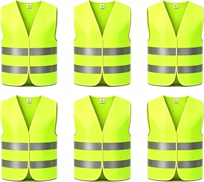 Produktbild von Sicherheitswesten – Set mit 6 Stück – Reflektierend – Hohe Sichtbarkeit – Für den Einsatz im Auto
