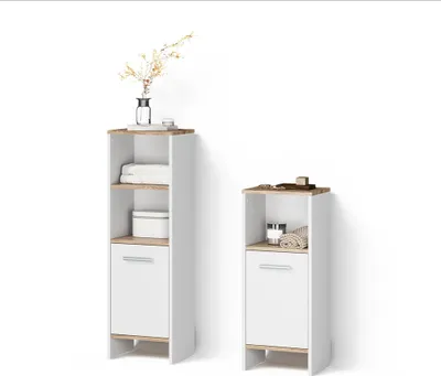 Immagine prodotto di Set di mobili da bagno Livinity Amalfi Rovere bianco/dorato 2 parti, Model 59318