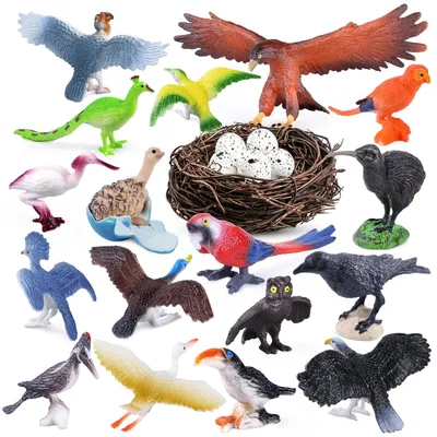 Productafbeelding van Solidchoice - Set van 23 Realistische Vogelfiguren