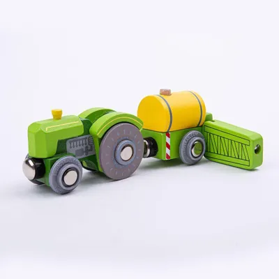 Obrázek produktu pro Bigjigs Rail Traktor s vlečkou zelený