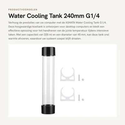 Productafbeelding van Koeltank 240 mm - Waterkoeling PC - Waterkoeling CPU - G1/4 Aansluiting - Capaciteit 335 ml - Effectieve Warmteafvoer