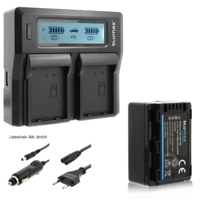 Produktbild von 1x Akku + Lader für Panasonic VW-VBT190 HC-VXF11, VX11, V808 1780 mAh 3,6V