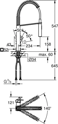 Zdjęcie produktu dla GROHE Eurocube, Standardowy, Chrom, Metal, Uchwyt, Pojedyńczy, 1/2"