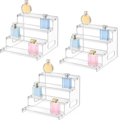 Productafbeelding van Acrylstandaard voor make-up, transparante acryldisplay voor productpresentatie, set van 3