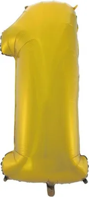 Produktbild von Nummer Gold Mat Goldene Nummer 1 Folienballon 92 cm