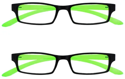 Produktbild von UV Reader Schwarz Leuchtend Grünen Nacken-Lesebrille Wert 2er-Pack Frauen Herren UVR2PK021 +3,50