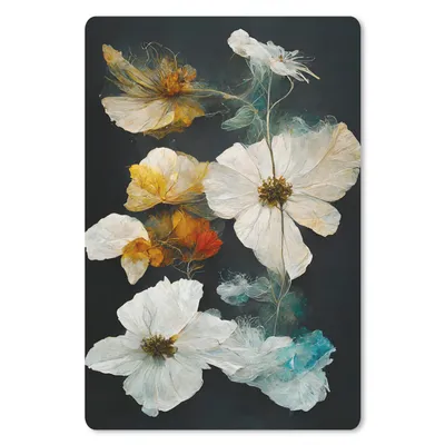 Produktbild von MuchoWow® Mauspad Mousepad Blumen - Pflanzen - Schwarz - Weiß 18x27 cm - Mousepads - Maus Mat - Pad - Mausunterlage