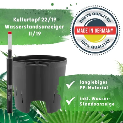 Produktbild von LENI Hydrokultur Komplett-Set mit Blumentopf Kulturtopf Wasserstandsanzeiger und Zubehör Hydrokultursystem Outdoor Indoor