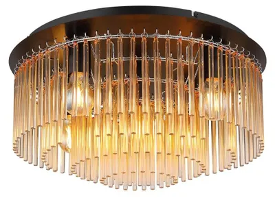 Productafbeelding van Zwarte plafondlamp Gorley met glas Ø 50cm