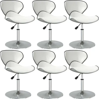 Image de Chaises à manger lot de 6 blanc similicuir