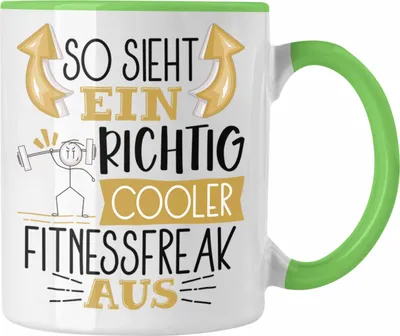 Produktbild von Trendation - So Sieht Ein Richtig Cooler Fitnessfreak Aus Geschenk Tasse Lustiger Spruch Geschenkidee (Grün)