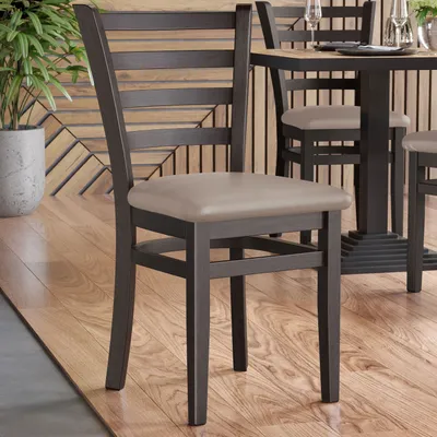 Produktbild von 2er-Set ALESSANDRO | Bistrostuhl | Taupe | Leder | Gastrostühle, Bistro Stuhl