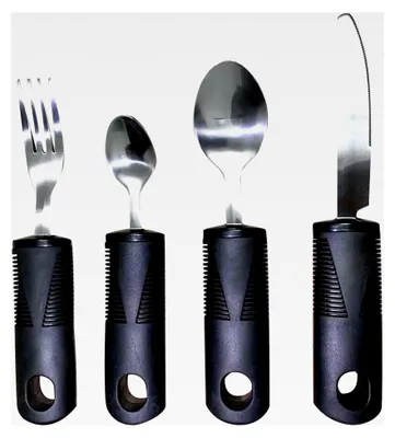 Produktbild von 4-teiliges Besteckset für Menschen mit eingeschränkter Handbeweglichkeit