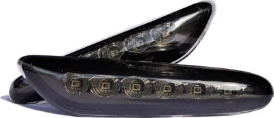 Produktbild von 2x LED Seitenblinker Blinker in Schwarz Smoke SET für BMW 3er E46 / 5er E60 E61