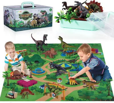 Produktbild von Dinosaurier-Spielzeug mit Spielmatte, Dinosaurierwelt & Lernspielzeug.