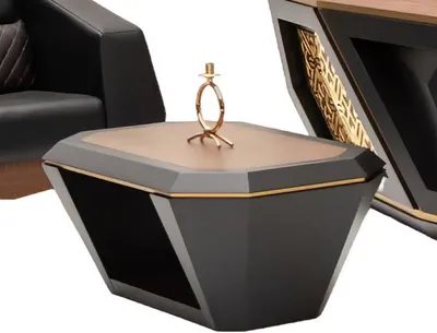 Produktbild von Elegant Couchtisch Sofatisch Schwarz Modern Beistelltisch Holz Wohnzimmertisch