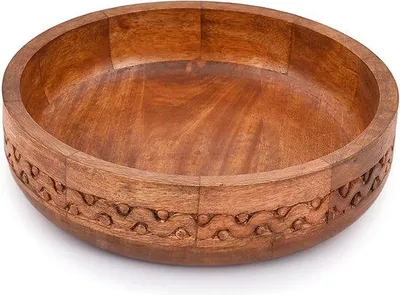 Immagine prodotto di Ciotola decorativa in legno per frutta e cibo, 25 cm