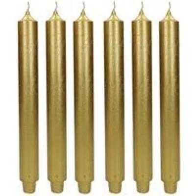 Cactula dicke Stabkerzen – Gold – 6 Stück