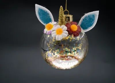 Produktbild von Weihnachtsschmuck Glaskugel Einhorn Unicorn Christbaumschmuck