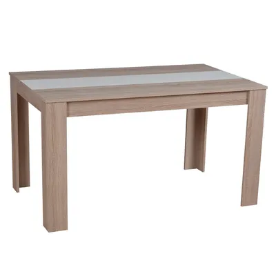 Produktbild von Homestyle4u Esstisch, massiv Holz, Eichen-Optik, Braun, rechteckig, 135x80 cm, Höhe 75 cm, modern, bis zu 6 Personen