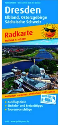Immagine prodotto di Radwanderkarte Dresden - Elbland, Osterzgebirge, Sächsische Schweiz 1 : 100 000