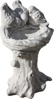 Produktbild von Vogeltränke für Vögel aus Steinguss für den Garten, Frostfest Witterungsbeständig und Neu, 46cm Höhe, 30cm Breite, 28cm Tiefe, ca 18kg, PO-1779