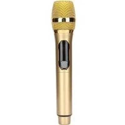 Image de Microphone karaoké sans fil Bluetooth avec voyant LED, couleur or