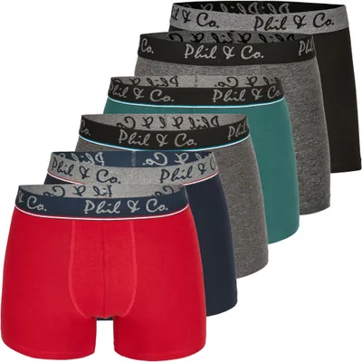 Produktbild von 6er Pack Phil & Co Berlin Jersey Boxershorts Trunk Short Pant FARBWAHL - Farbe: DESIGN 24, Grösse: XL