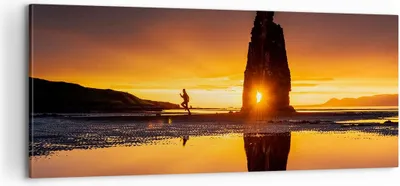 Produktbild von Bild auf Leinwand - Leinwandbild - Meer Felsen Wasser - 100x40cm - Wand Bild - Wanddeko - Leinwanddruck - Bilder - Kunstdruck - Wanddekoration - Leinwand bilder - Wandkunst - AB100x40-3954