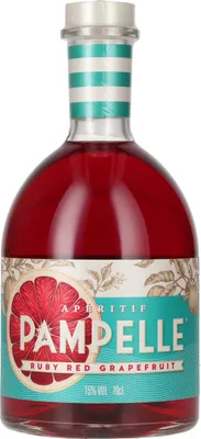 A bottle of Pampelle Ruby Red Grapefruit aperitif.