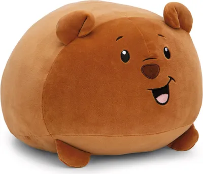 A plush toy bear is shown against a white background.