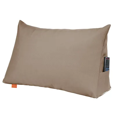 Obrázek produktu pro Polštář na záda, trojhranný polštář do postele a na pohovku, šířka 70 cm, světle hnědý, polštář na čtení, sleepling