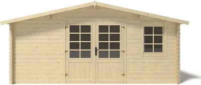 Produktbild von Gartenhaus Kaunas mit Veranda-Option 500 x 500 cm