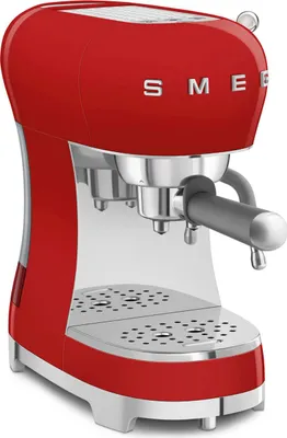 Obrázek produktu pro SMEG ECF02RDEU Espresso kávovar ve stylu 50. let, červený, s portafiltrem