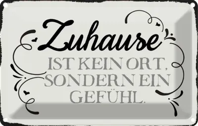 Produktbild von vianmo Blechschild 12x18 cm Zuhause ist kein Ort sondern ein Spruch Zitat