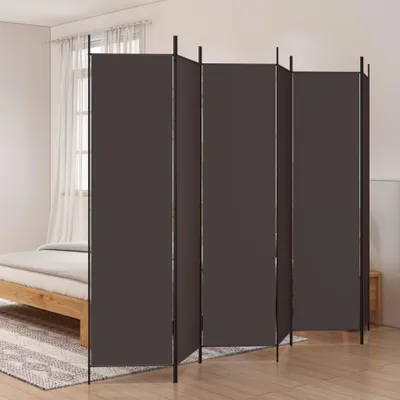 Zdjęcie produktu dla Parawan 6-Panelowy, Brązowy, 300X200 Cm, Tkanina Lumarko!