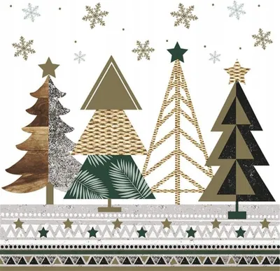Obrázek produktu pro Vánoční papírové ubrousky WEIHNACHTSBÄUME 33x33cm 20ks.