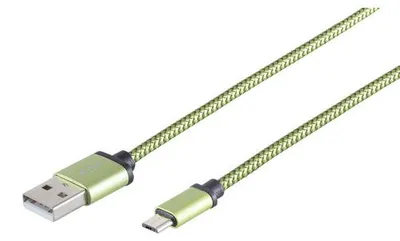 Image de Câble de charge USB A mâle vers USB Micro B vert, 0,9m