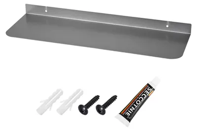 Schwebende Metall-Wandregale 40 cm grau – 1 Stück