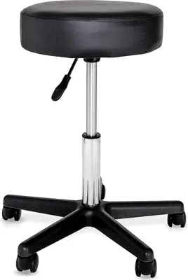 Produktbild von dibea Rollhocker mit Sitzpolster, schwarz