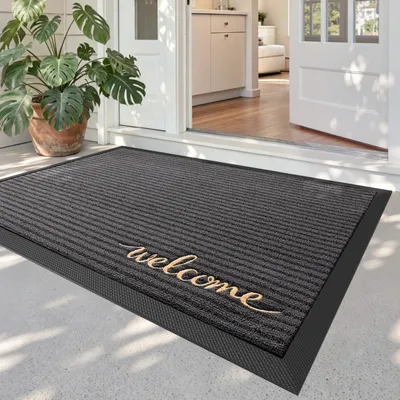 Produktbild von Fußmatte Außen Schmutzfangmatte rutschfest waschbar wetterfest 80 x 120 cm Grau