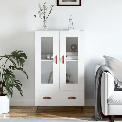 Produktbild von [Home] Highboard Weiß 69,5x31x115 cm Holzwerkstoff , Neue Mode 2024 im häuslichen Leben