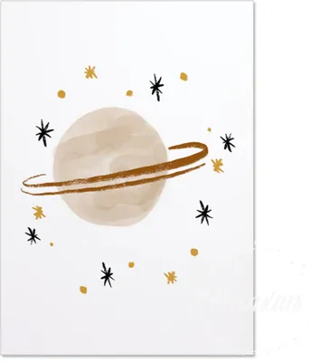 Produktbild von TPFLiving Kunstdruck LW-1327 (OHNE RAHMEN) Poster - Leinwand - Wandbild - Hochauflösender Giclée-Druck, langlebig und hochwertig - Astronaut, Rakete, Planeten, Sterne Mond und Sonne -  - Größe: 40x60cm