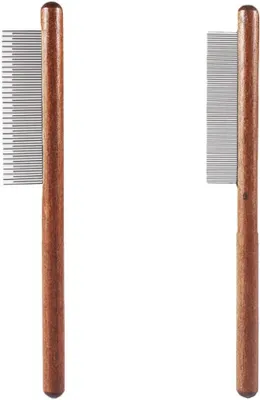 Produktbild von Katzenkamm Set aus 2 - Rostfreier Stahl, Hautfreundlich, Für Kurze und Mittellange Felle