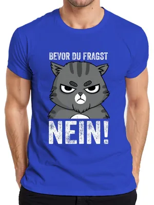 Obrázek produktu pro Vtipné kočičí rčení Než se zeptáš NO Grumpy Cat Humour Pánské tričko, modrá, XXL