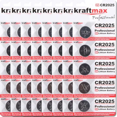 Produktbild von Kraftmax 40er Pack CR2025 Lithium Hochleistungs- Batterie / 3V CR 2025 Knopfzelle für professionelle Anwendungen - Neuste Generation