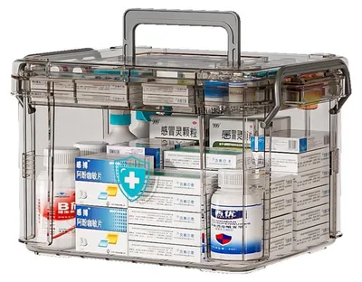 Image de Elzusha - Boîte à médicaments à deux niveaux avec organisateurs