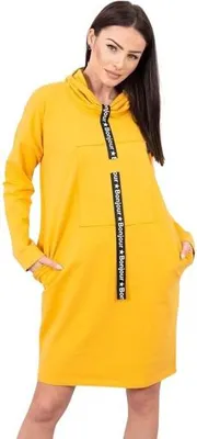 Produktbild von Senfgelbes Kleid mit Krawatte