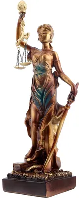 Lady Justice Statue 38 cm, Harz, Göttin mit Waage & Schwert