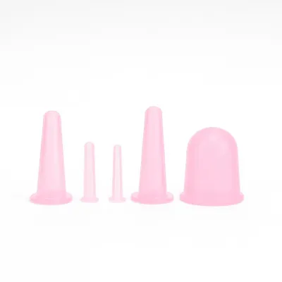 Immagine prodotto di OMNA | Set di 5 panche da massaggio in silicone - Rosé - Anticellulite - Trattamento efficace della pelle